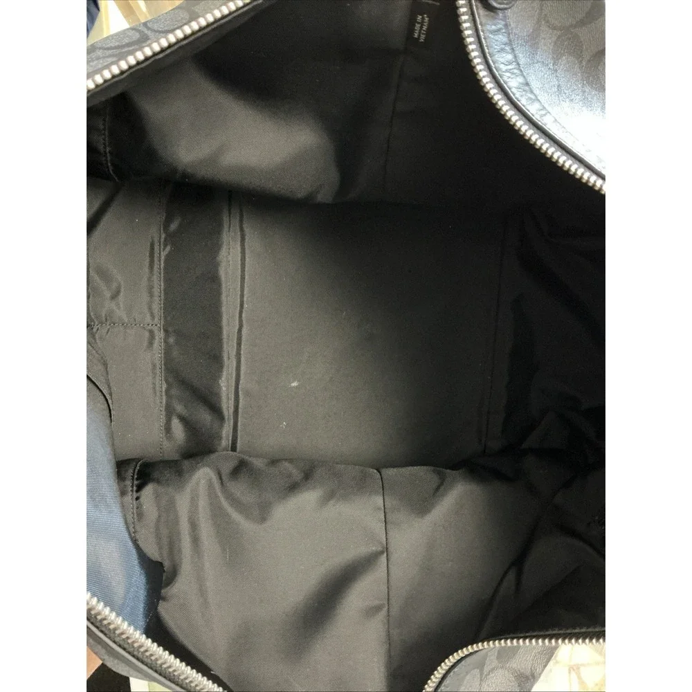 Coach Trekker Signature Black & Brown Canvas Leather Travel Duffle Bag - USED